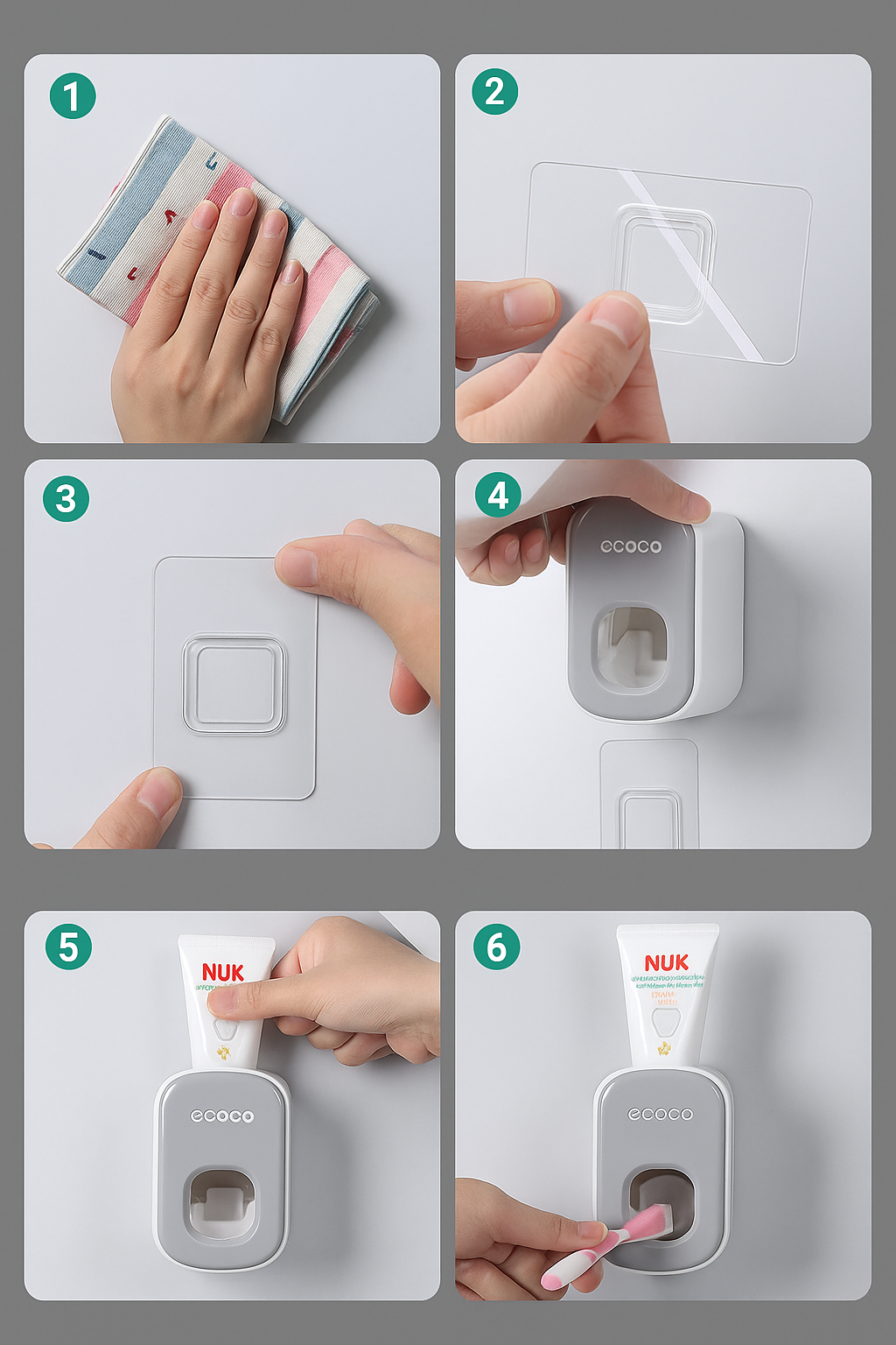No more toothpaste everywhere! Adopt Distribrosse, the practical wall-mounted dispenser