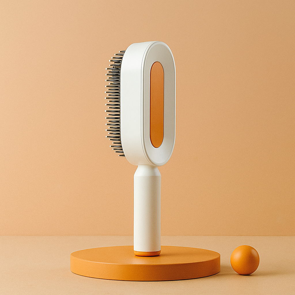 Self-Cleaning Shine Brush – Detangle, Massage and Shine in One Click!