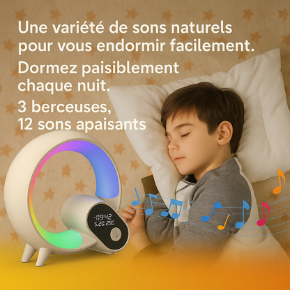 Little Morning Sun – Magical Children's Alarm Clock, Natural Dawn Light, Multicolored Night Light &amp; Soft Music in Bluetooth