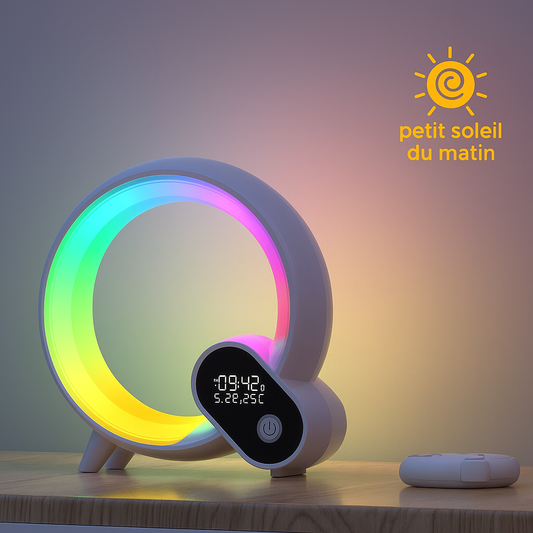 Little Morning Sun – Magical Children's Alarm Clock, Natural Dawn Light, Multicolored Night Light &amp; Soft Music in Bluetooth