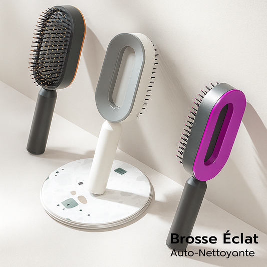 Self-Cleaning Shine Brush – Detangle, Massage and Shine in One Click!