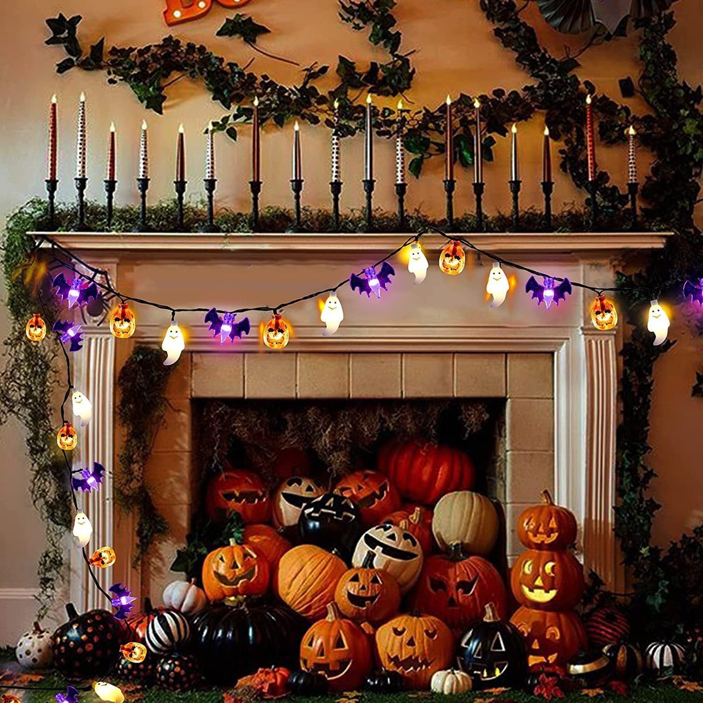 🦇 Macabre Glow – Mesmerizing LED Halloween Garland